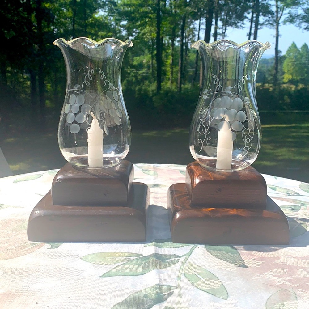 Vintage Hurricane Lamps (set of 2)